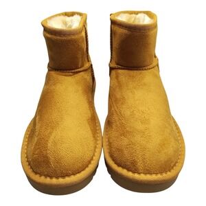 Cushionaire Mini Winter Boots Womens Size 8 Brown Synthetic Memory Foam Pull On